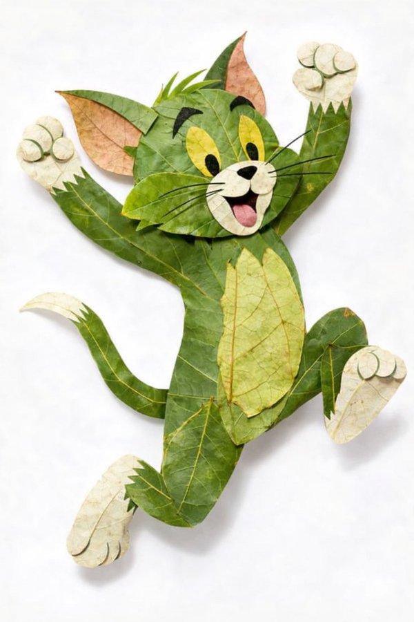 Leaf Collage Portrait: community source example by @meng_dagg695.