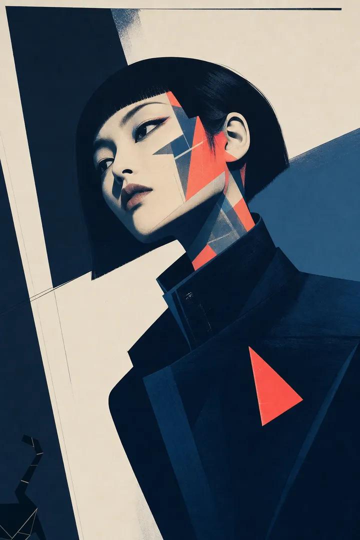 Modern Art Portrait: community source example by @SimplyAnnisa.