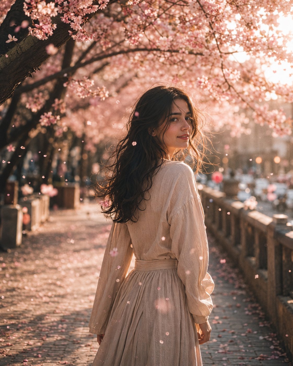 Spring Blossom Portrait: community source example by @SheBuildsAI_.