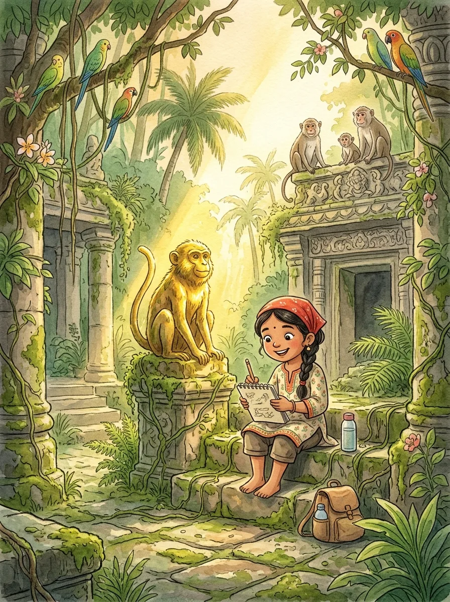 Jungle Safari: Ancient stone steps covered in vines