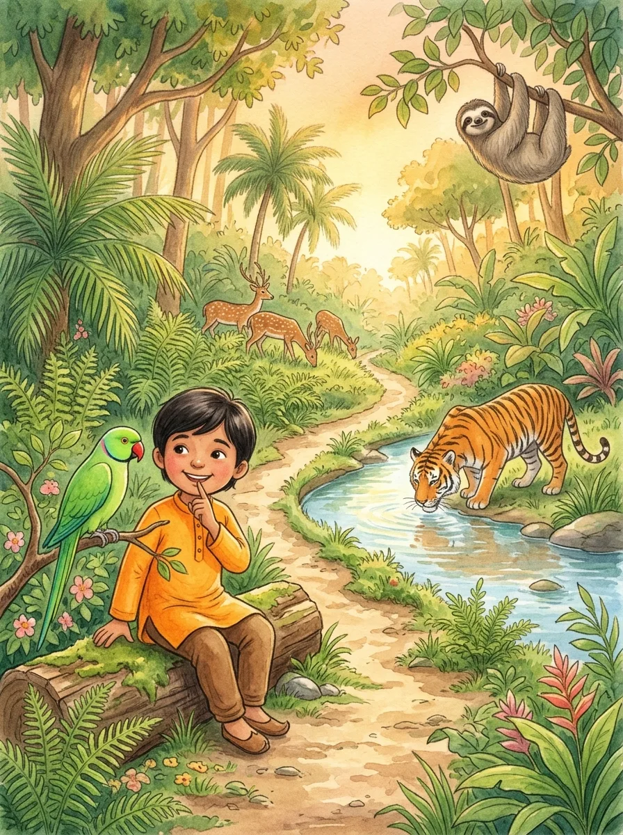 Jungle Safari: A jungle trail with dappled light
