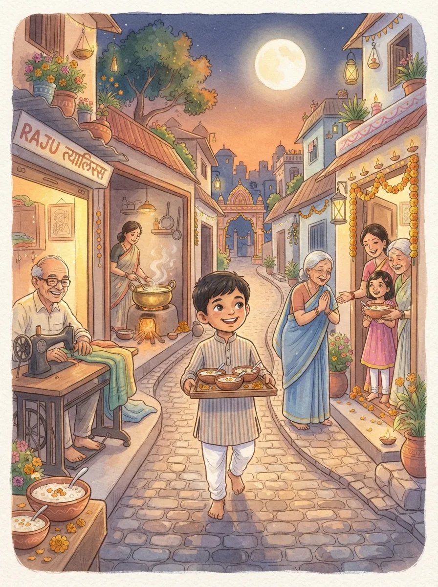 Buddha Purnima: A big brass pot of rice kheer on a stove