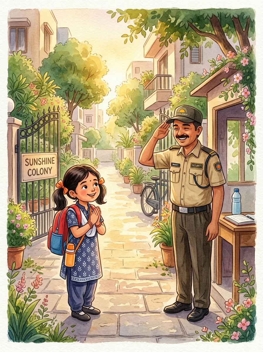 Respect for Elders: A colony gate with a guard's cabin