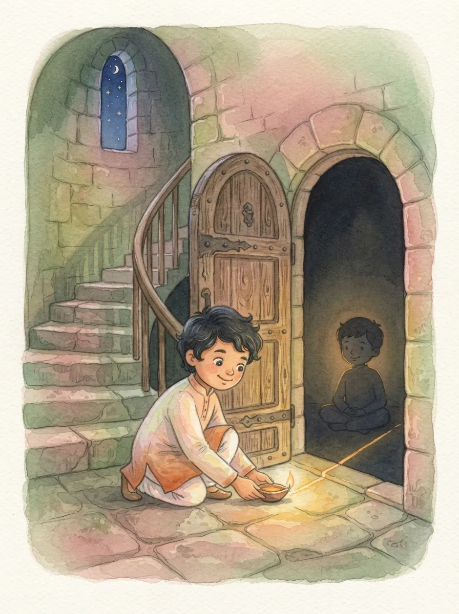 Prahlad & Narasimha: A winding stone staircase inside a tower