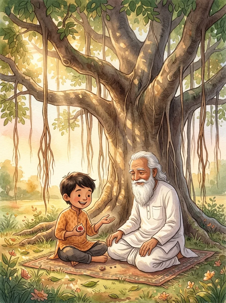 Upanishads: An enormous banyan tree with hanging roots