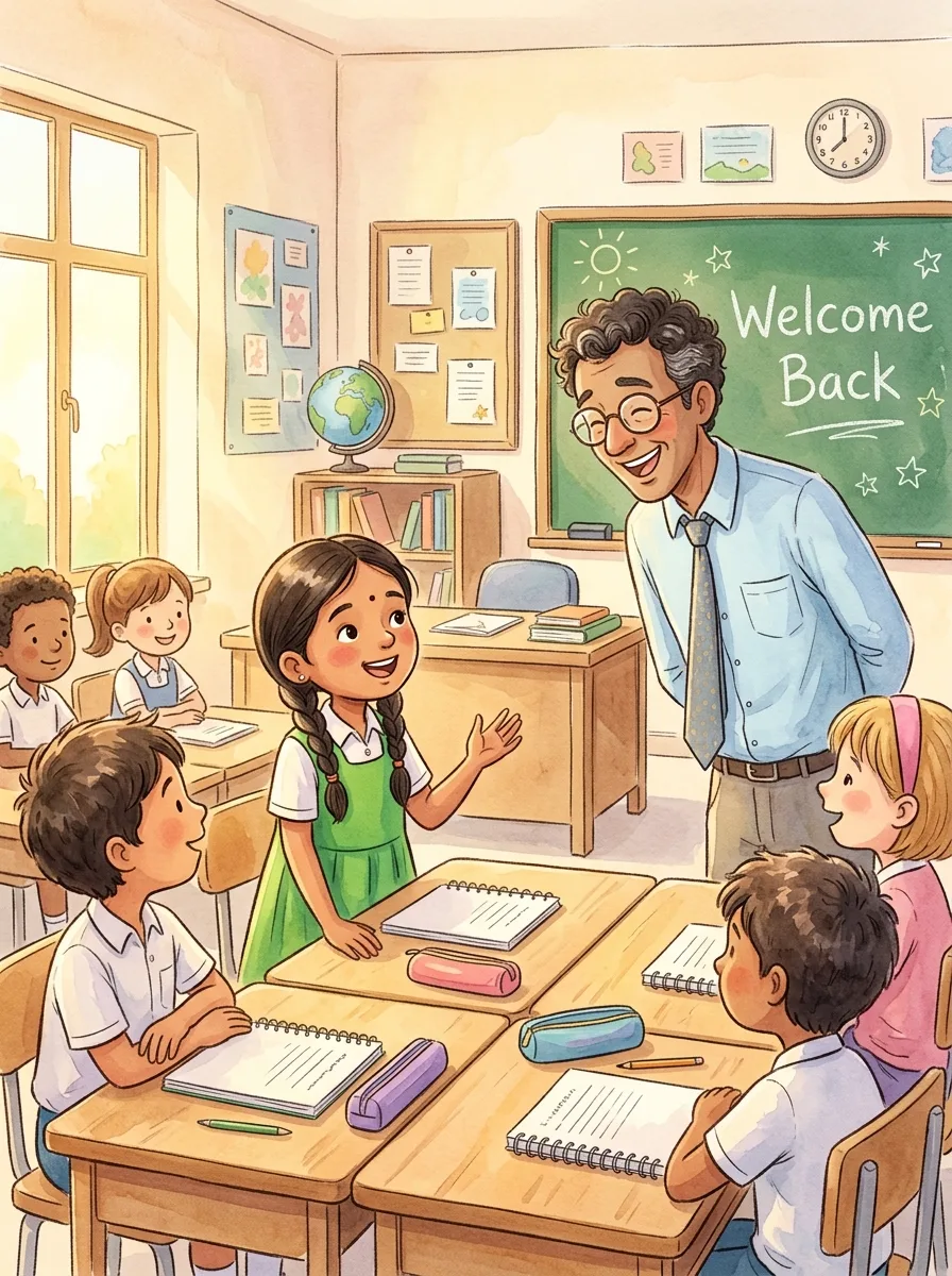 Back to School: A classroom on the first day of term